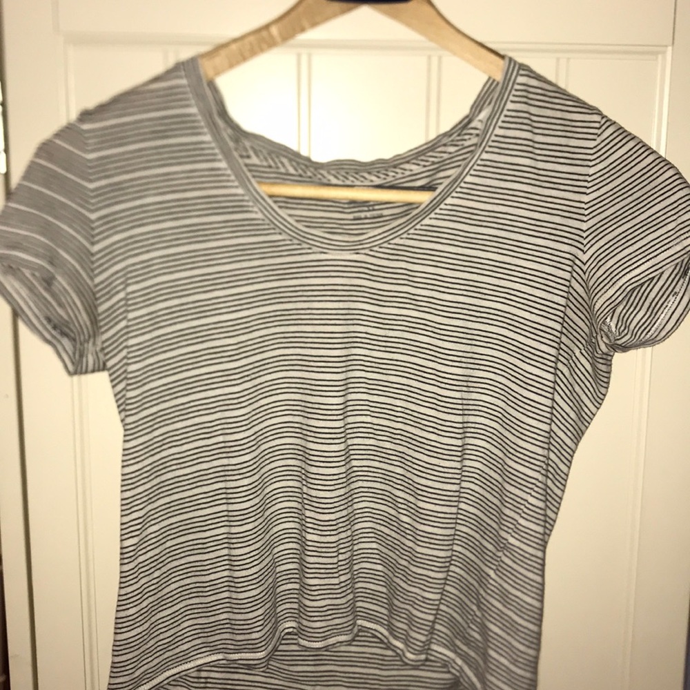 Off-White&Black Striped Madewell T-Shirt: Size XS